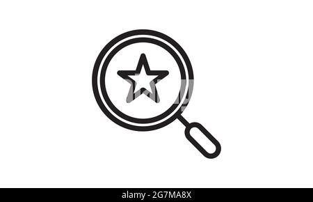 Lupensymbol mit Sternzeichen-Vektorbild Stock Vektor