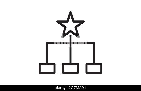 Symbol für moderne Hierarchielinien. Premium-Piktogramm isoliert auf weißem Hintergrund. Vektorgrafik. Hochwertiges Strichsymbol. Stock Vektor