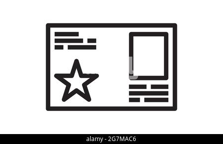 Visitenkartensymbol auf weißem Hintergrund aus der Unternehmenssammlung isoliert. Visitenkartensymbol trendy und modern Visitenkartensymbol für Logo, Web, App Stock Vektor