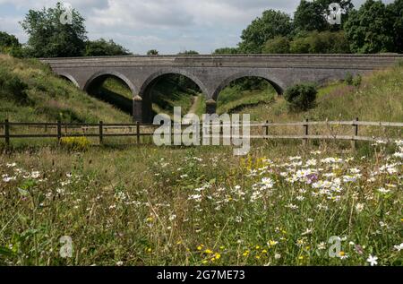 Die fünf Bögen auf dem Great Central Walk in der Nähe von Newton, Warwickshire, England, Großbritannien Stockfoto