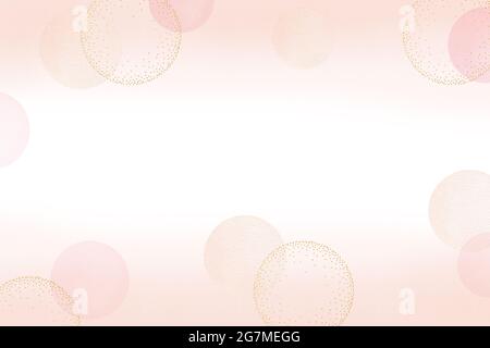 Peachy rosa abstrakter Hintergrund mit rosa, Pfirsich und goldenen Kreisen, Luxus-Karte Vorlage, Illustration Hintergrund für Banner, Poster, Einladung, Web Stockfoto