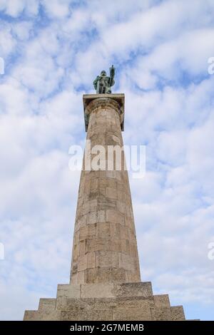 Das Victor Monument (Pobednik) in der Belgrader Festung, Kalemegdan Park, Belgrad, Serbien, Mai 2019. Stockfoto