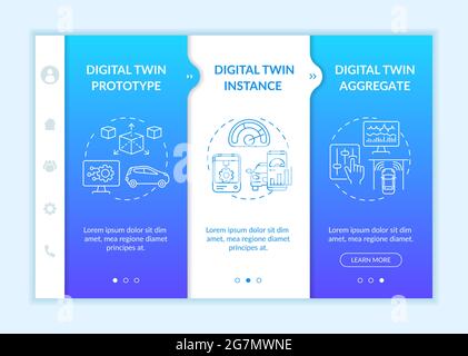 Digital Twin Variety Onboarding-Vektor-Vorlage Stock Vektor