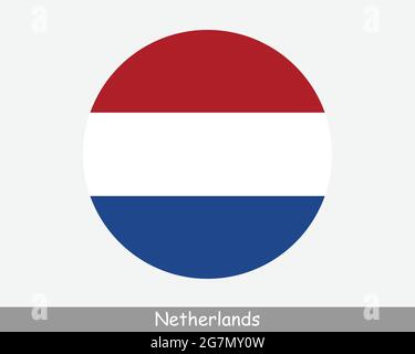 Niederlande Round Circle Flagge. Holländisches Banner Mit Kreisförmiger Schaltfläche. EPS-Vektor Stock Vektor