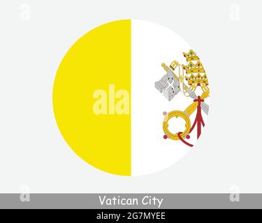 Vatikanstadt Runde Kreisflagge. Symbol Für Kreisförmige Schaltfläche Des Heiligen Stuhls. EPS-Vektor Stock Vektor
