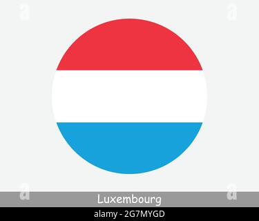 Luxemburg Runde Kreis Flagge. Luxemburger Rundschaltfläche – Banner-Symbol. EPS-Vektor Stock Vektor