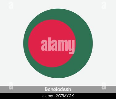 Flagge Des Bangladesh Round Circle. Bangladeschisches Symbol Für Kreisförmige Schaltfläche. EPS-Vektor Stock Vektor