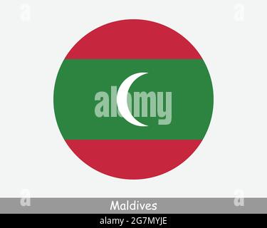 Flagge Der Malediven Rund Um Den Kreis. Maldivian Circular Button Banner-Symbol. EPS-Vektor Stock Vektor