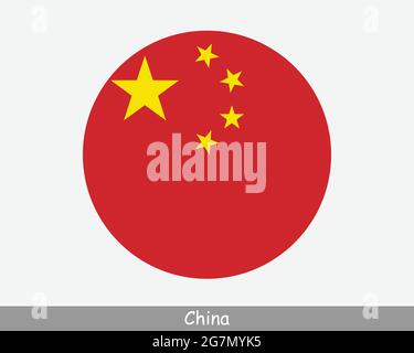 China Runde Kreis Flagge. Chinesisches Banner Mit Runder Taste. EPS-Vektor Stock Vektor