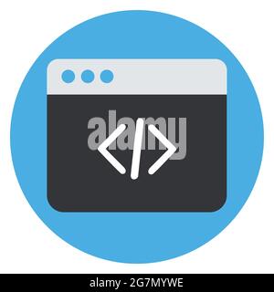 Flaches Symbol Für Befehlsfenster Mit Blauem Hintergrund Stock Vektor