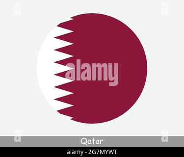 Qatar Round Circle Flagge. Qatari – Symbol Für Kreisförmige Schaltfläche. EPS-Vektor Stock Vektor