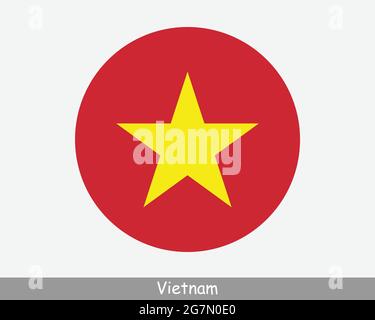 Vietnam Round Circle Flagge. Vietnamesisches Banner-Symbol Für Kreisförmige Schaltfläche. EPS-Vektor Stock Vektor