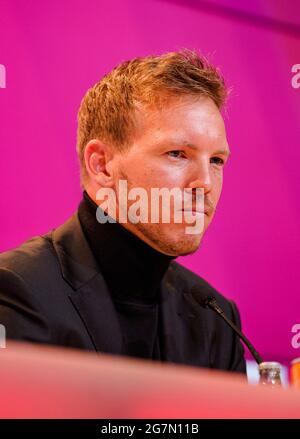 firo, 07.07.2021 Fuvuball, Fußball, 1. Bundesliga: FC Bayern Mvºnchen, München Präsentation von Trainer Julian Nagelsmann, Stockfoto