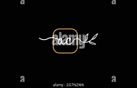 Anfangsbuchstaben AC und CA Handschrift floral Boho botanischen Monogramm Logo Vektor-Symbol minimalistisches Design Stock Vektor
