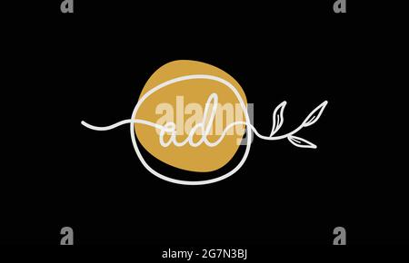 Botanisches Logo im AD- oder da-Boho-Stil in flachem, minimalistischem Design Stock Vektor