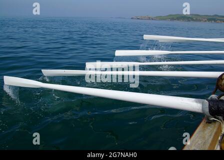 Rudern ehemaliges Cemaes Bay Lifeboat. Charles Henry Ashley. Stockfoto