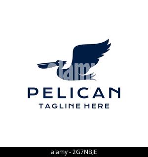 Pelican Vogel Logo Design Vektor Illustration Vorlage Stock Vektor