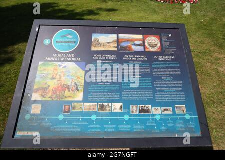 New Cumnock, East Ayrshire, Schottland, Großbritannien. Memorial für Kohlebergarbeiter ho arbeitete in der Gegend, von denen einige nicht überleben. Stockfoto