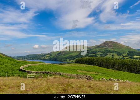 Low Fell und Darling Fell von der Strecke nach Mosedale in der Nähe von Loweswater in Cumbria gesehen Stockfoto