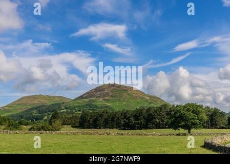 Low Fell und Darling Fell von der Strecke nach Mosedale in der Nähe von Loweswater in Cumbria gesehen Stockfoto