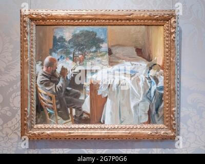 Der Künstler in seinem Studio von John Singer Sargent am Museum of Fine Art in Boston, Massachusetts. Stockfoto