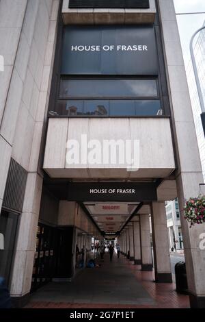 Das 150 Jahre alte Kaufhaus House of Fraser in der Victoria Street 101 wird im Sommer 2022 stillgelegt. Stockfoto