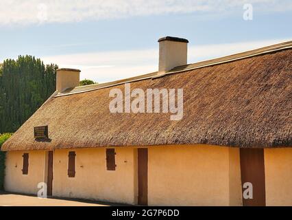 Eine Außenansicht von Burns Cottage, Alloway, South Ayrshire, Schottland Stockfoto