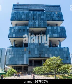 RIO DE JANEIRO, BRASILIEN - 28. JANUAR 2015: Petrobras Hauptsitz in Rio de Janeiro. Stockfoto