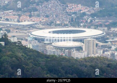 Luftaufnahme des berühmten Maracana-Stadions in Rio de Janeiro, Brasilien Stockfoto