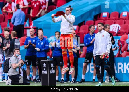 Amsterdam, Niederlande - 26. Juni: Gareth Bale aus Wales kommt während der UEFA Euro 2020 Championship Round of 16 zwischen Wales ins Feld Stockfoto