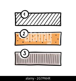 Handgezeichnetes Notizelement mit Nummer auf Scotch-Band. Doodle-Skizze mit Scribble-Stil. Klebeband Vektor-Illustration für Tagebuch Dekoration. Stock Vektor