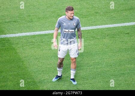 Warschau, Polen. Juli 2021. Mattias Johansson von Legia während des Spiels der UEFA Champions League First Qualifying Round zwischen Legia Warszawa und FK Bodo/Glimt im Marschall Jozef Pilsudski Legia Warsaw Municipal Stadium. (Endergebnis; Legia Warszawa 2:0 Bodo/Glimt) Credit: SOPA Images Limited/Alamy Live News Stockfoto