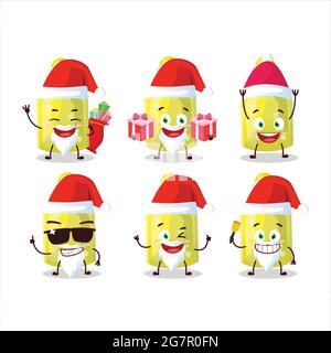 Weihnachtsmann Emoticons mit gelben Zaubertrank Cartoon-Figur. Vektorgrafik Stock Vektor