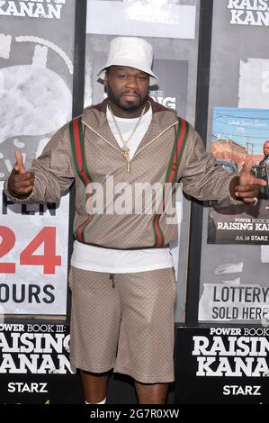 New York, USA. Juli 2021. Executive Producer Curtis „50 Cent“ Jackson besucht den roten Teppich bei der Premiere von „Power Book III: Raising Kanan“ im Hammerstein Ballroom in New York, NY, 15. Juli 2021. (Foto von Anthony Behar/Sipa USA) Quelle: SIPA USA/Alamy Live News Stockfoto