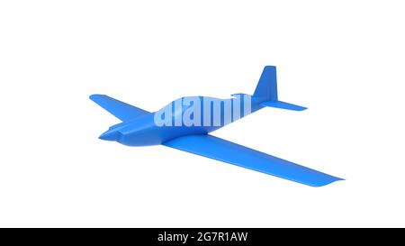 3D-Rendering eines kleinen Flugzeug umreißen Computermodell isoliert auf weißem Hintergrund . Stockfoto