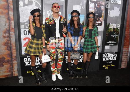 New York, USA. Juli 2021. (L-R) D'lila Star Combs, Quincy Brown, Chance Combs und Jessie James Combs besuchen den roten Teppich bei der Premiere von „Power Book III: Raising Kanan“ im Hammerstein Ballroom in New York, NY, 15. Juli 2021. (Foto von Anthony Behar/Sipa USA) Quelle: SIPA USA/Alamy Live News Stockfoto