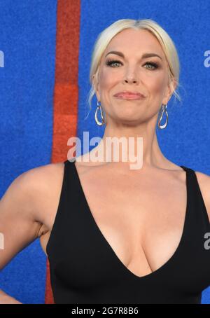 West Hollywood, Kalifornien, USA. Juli 2021. Die Schauspielerin Hannah Waddingham nimmt am 15. Juli 2021 an Apples zweitem Premierenevent in der zweiten Staffel auf dem Dach des Pacific Design Center in West Hollywood, Kalifornien, USA, Teil. Kredit: Barry King/Alamy Live Nachrichten Stockfoto