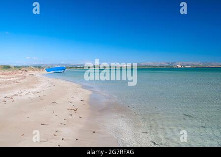 Naturschutzgebiet von Vendicari (Sicilia, Italien) - im südlichen Teil der Insel Sizilien, eine suggestive Tierwelt Oase mit den Sandstränden Stockfoto