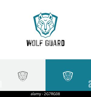 Wolf Shield Guard Schutz Spiel Team Esport Logo Stock Vektor