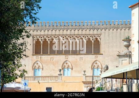 Palace Castello di Donnafugata, Venezianische Neorenaissance, Provinz Ragusa, Sizilien, Italien Stockfoto