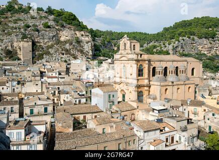 Chiesa Santa Maria La Nova, Ansicht von Scicli, Provinz Ragusa, Sizilien Stockfoto