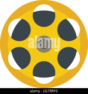 Symbol für Filmrolle. Flache Darstellung des Vektorsymbols für Filmrollen auf weißem Hintergrund Stock Vektor