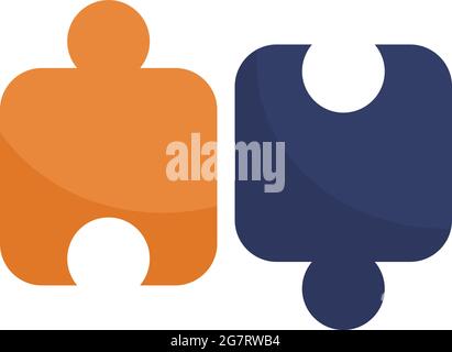 Symbol für ein Puzzle-Schema. Flache Abbildung des Vektor-Symbols für das Schema-Puzzle auf weißem Hintergrund isoliert Stock Vektor