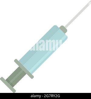 Symbol für medizinische Spritze. Flache Darstellung des Vektorsymbols für medizinische Spritzen auf weißem Hintergrund Stock Vektor
