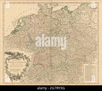 'Carte de l'Empire d'Allemagne' Deutschland Österreich Tschechische Republik VAUGONDY 1756 Karte Stockfoto