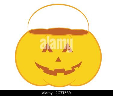 Kürbis halloween Eimer für Kinder Stock Vektor