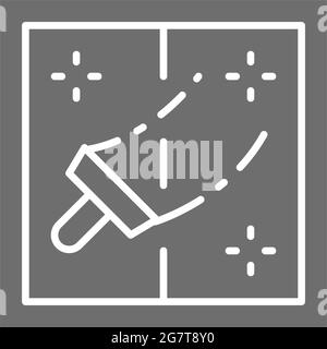 Graues Symbol für die Fensterreinigung. Isoliert auf weißem Hintergrund Stock Vektor