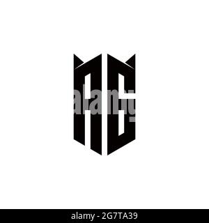 AG Logo Monogramm mit Schild Form Designs Vorlage Vektor-Symbol modern Stock Vektor