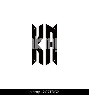 KA Logo Monogramm mit Schild Form Designs Vorlage Vektor-Symbol modern Stock Vektor