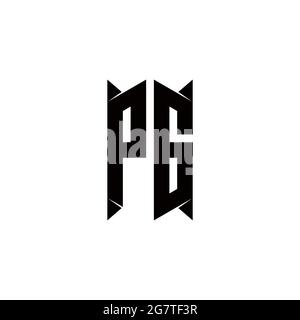 PG Logo Monogramm mit Schild Form Designs Vorlage Vektor-Symbol modern Stock Vektor